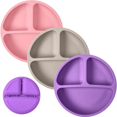 WeeSprout silicone plates with divided design aid toddlers' self-feeding.