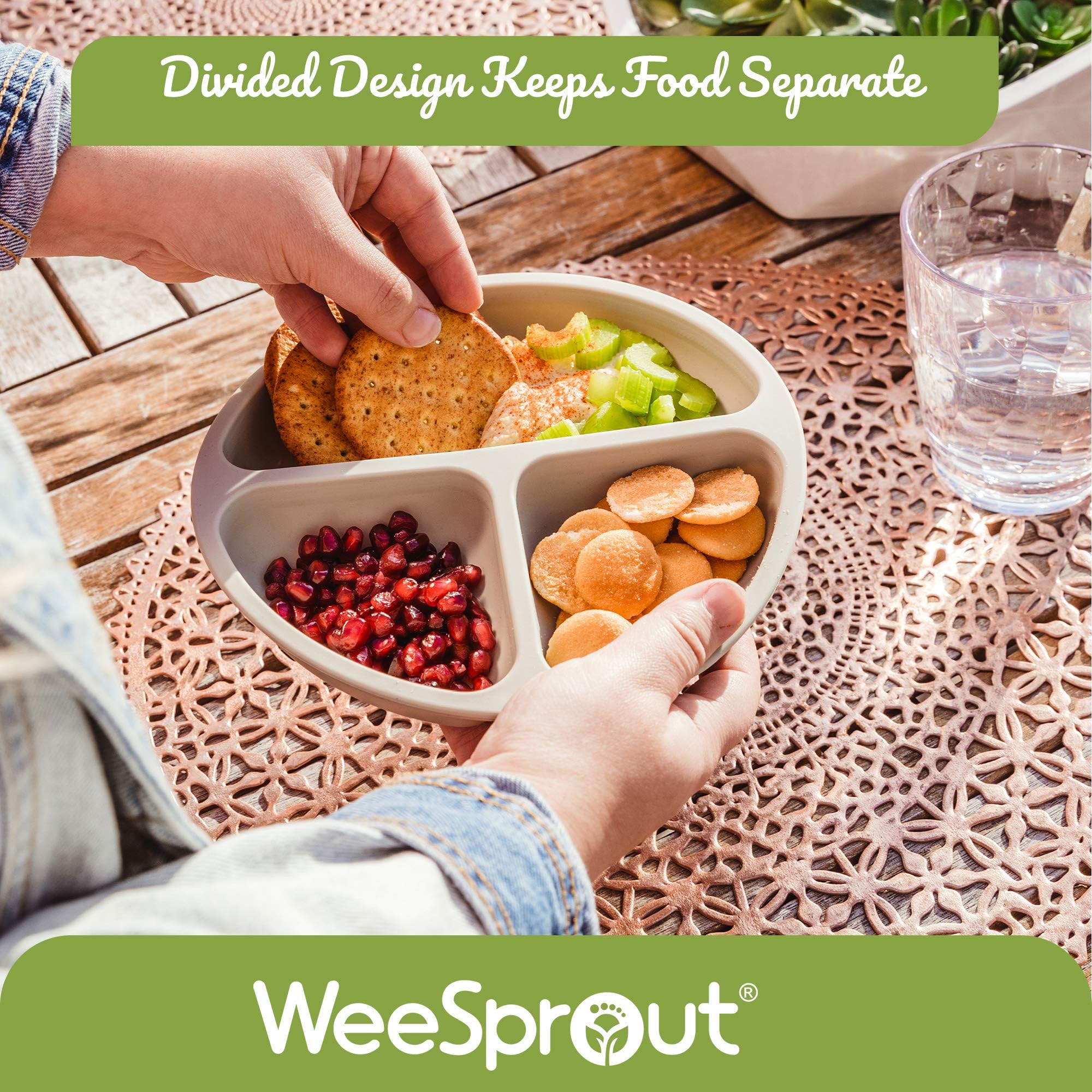 WeeSprout unbreakable silicone plates stand up to busy daycares.