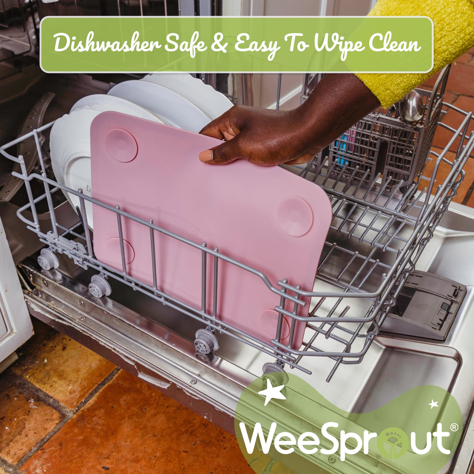 WeeSprout boil-proof silicone placemats ready for deeper sanitizing