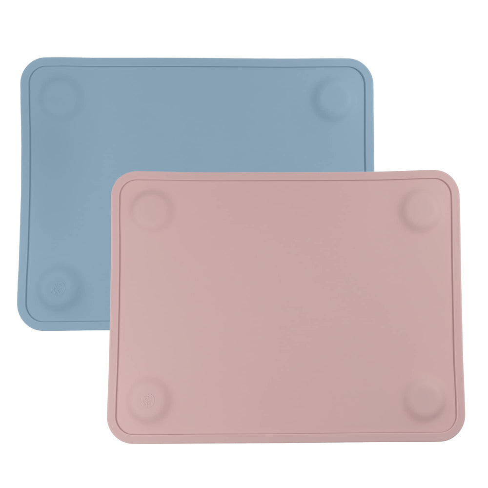 WeeSprout silicone suction placemats on table prevent spills during family meals