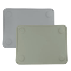 WeeSprout two-pack placemats shown on table with suction cups for mess-free meals