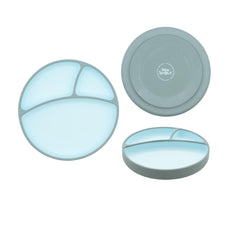 WeeSprout silicone suction plate top view reduces spills during self-feeding