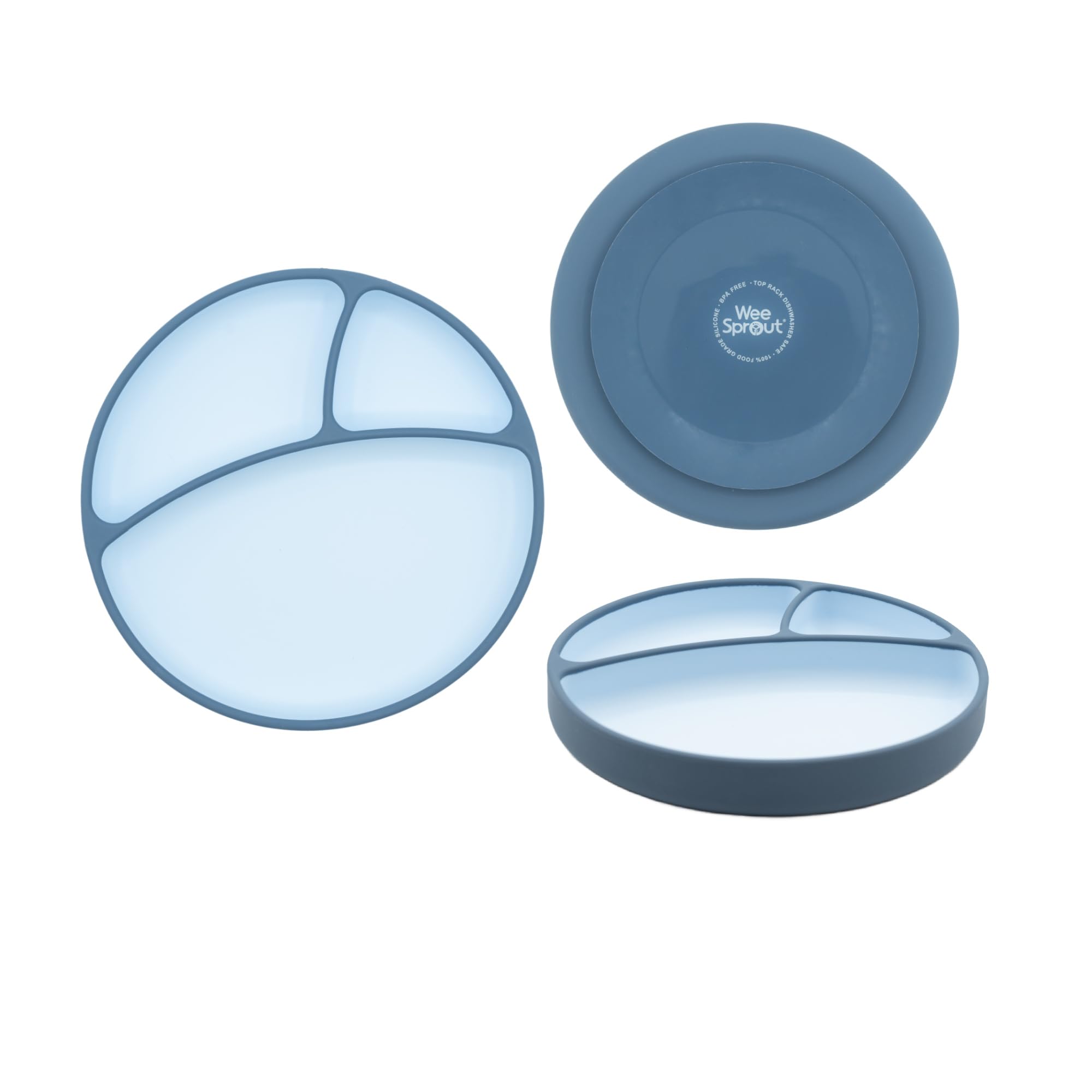 WeeSprout silicone suction plate with suction base for spill-free meals