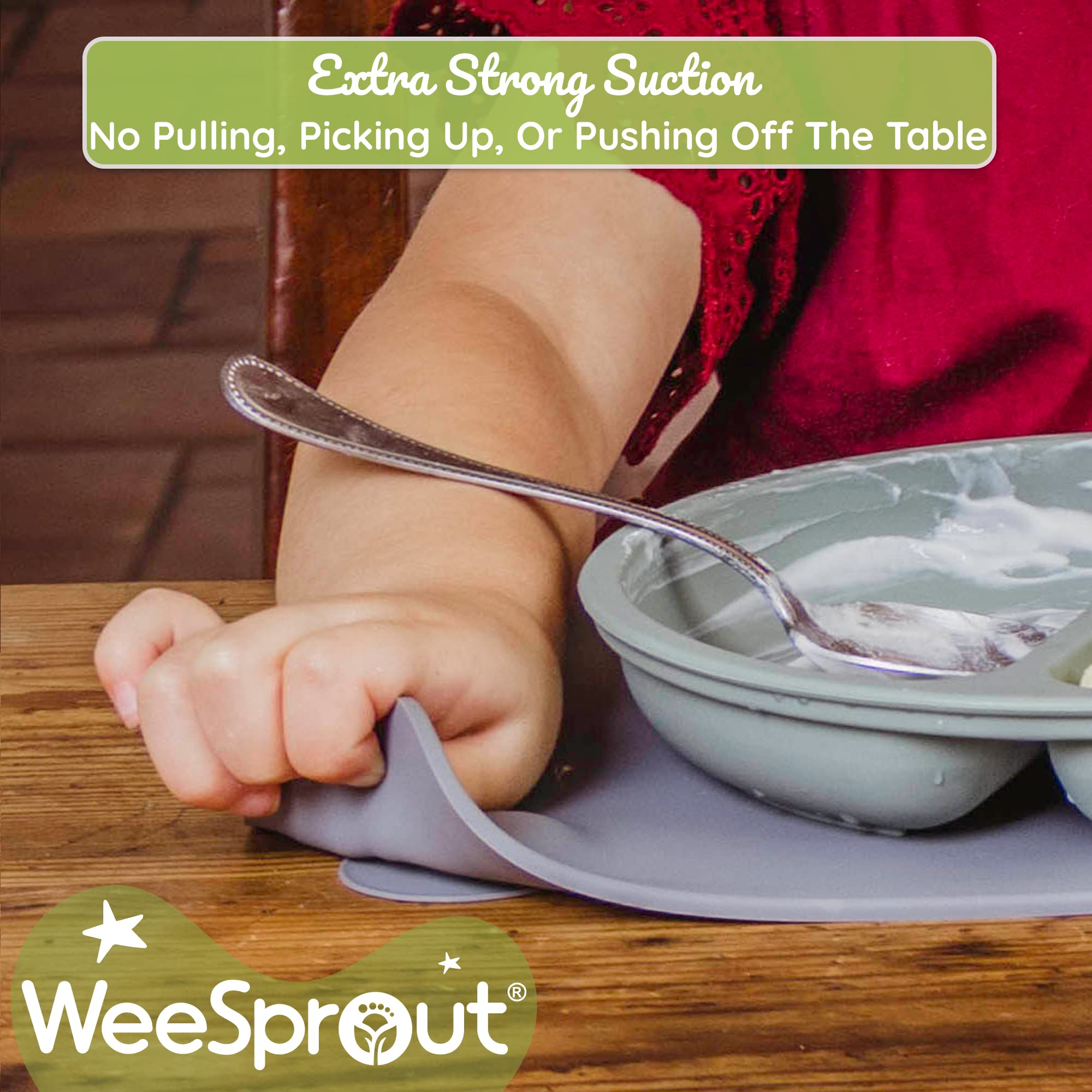WeeSprout small-size placemat fits babies securely at the table