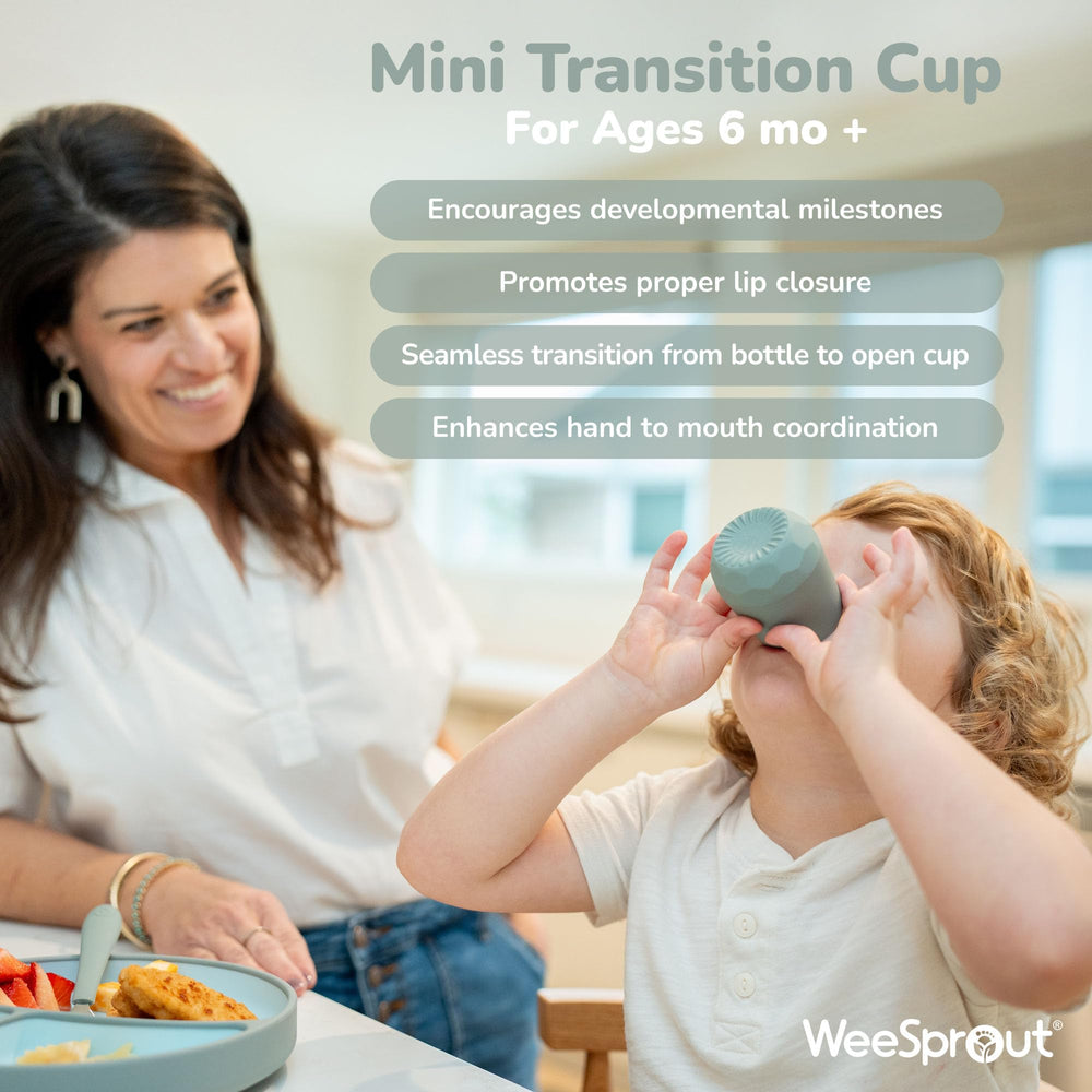 WeeSprout soft silicone gums gentle texture offers teething-friendly comfort during early drinking.