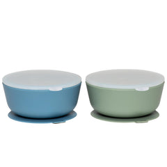 WeeSprout suction bowls assembled demonstrate mess-free self-feeding for toddlers.