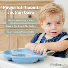 WeeSprout suction plate with lids preserves leftovers for later meals.