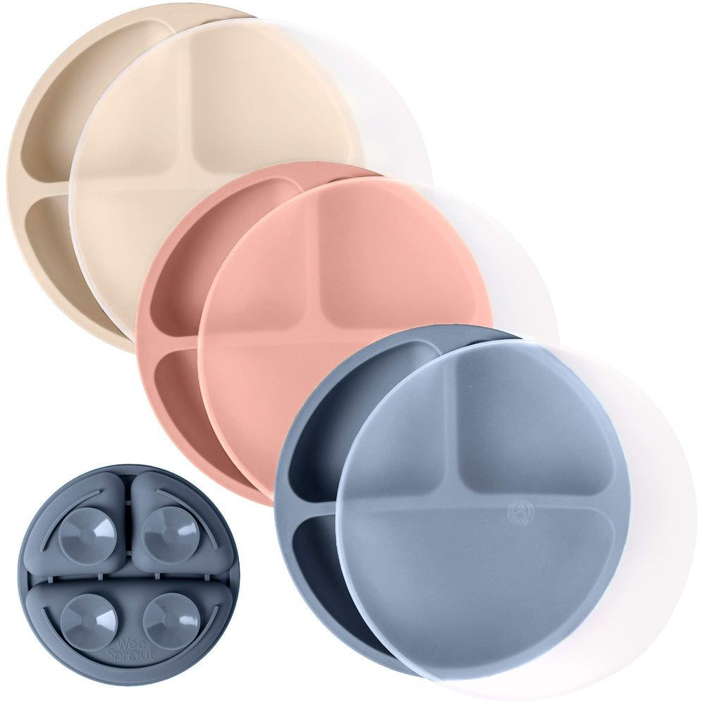 WeeSprout suction plate on a flat surface for mess-free meals.