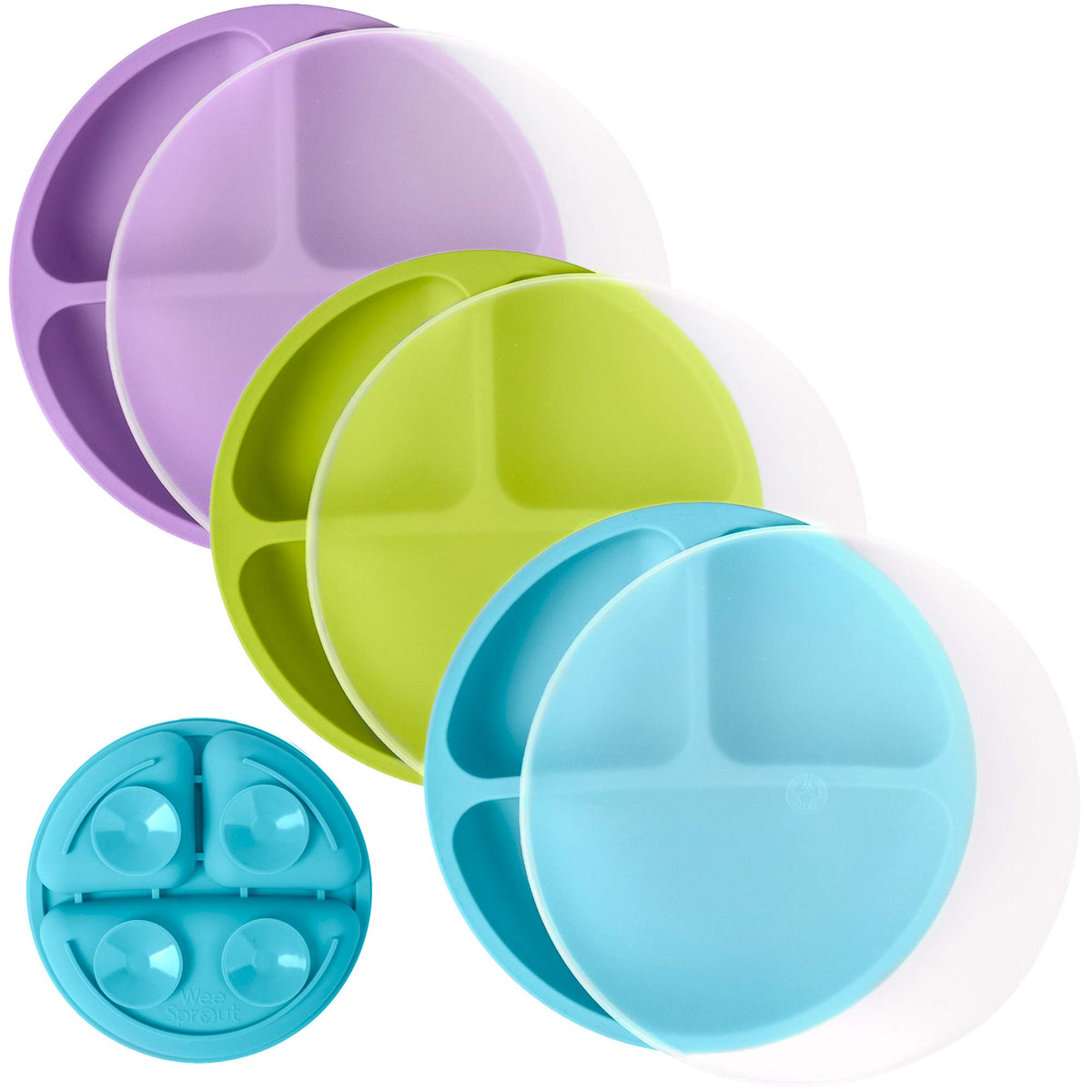 WeeSprout suction plate table-top stays put for mess-free feeding.