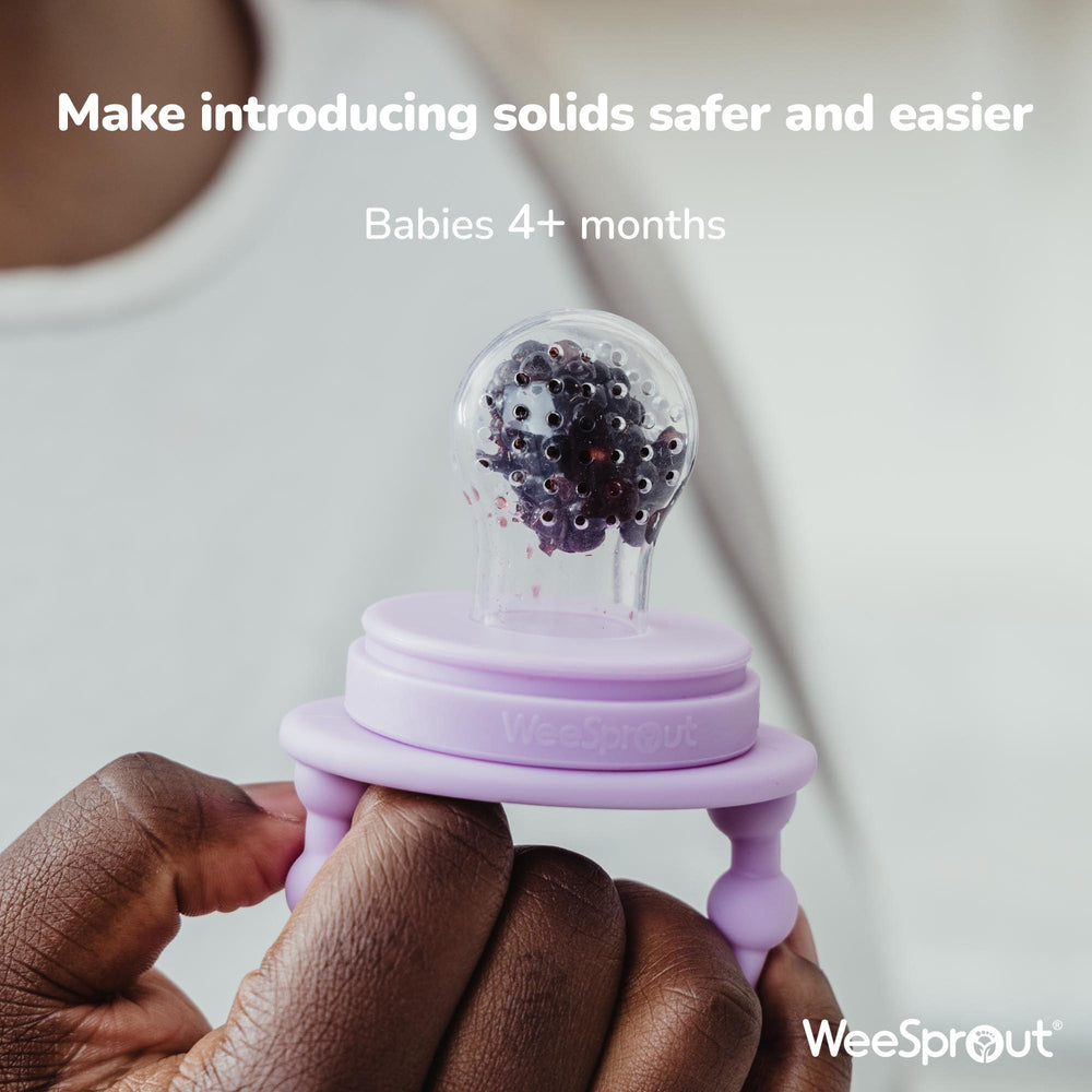 WeeSprout teether function – soft handles soothe sore gums during feeding times.