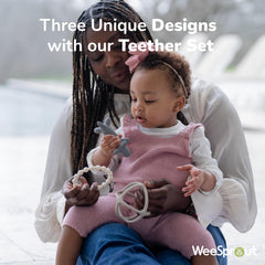 WeeSprout teether ring—easy-grip design supports tiny hands and sensory exploration.