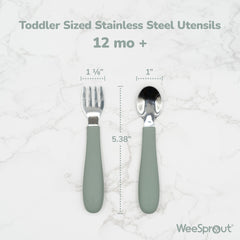 WeeSprout toddler utensils easy-grip-handles enabling confident grabbing during meals