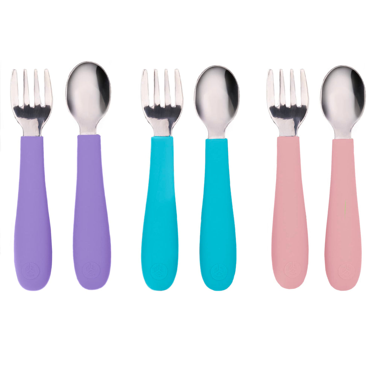WeeSprout toddler utensils set - kid-friendly forks and spoons for independent self-feeding