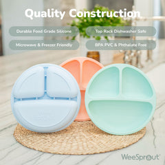 WeeSprout unbreakable plates stand up to drops and throws