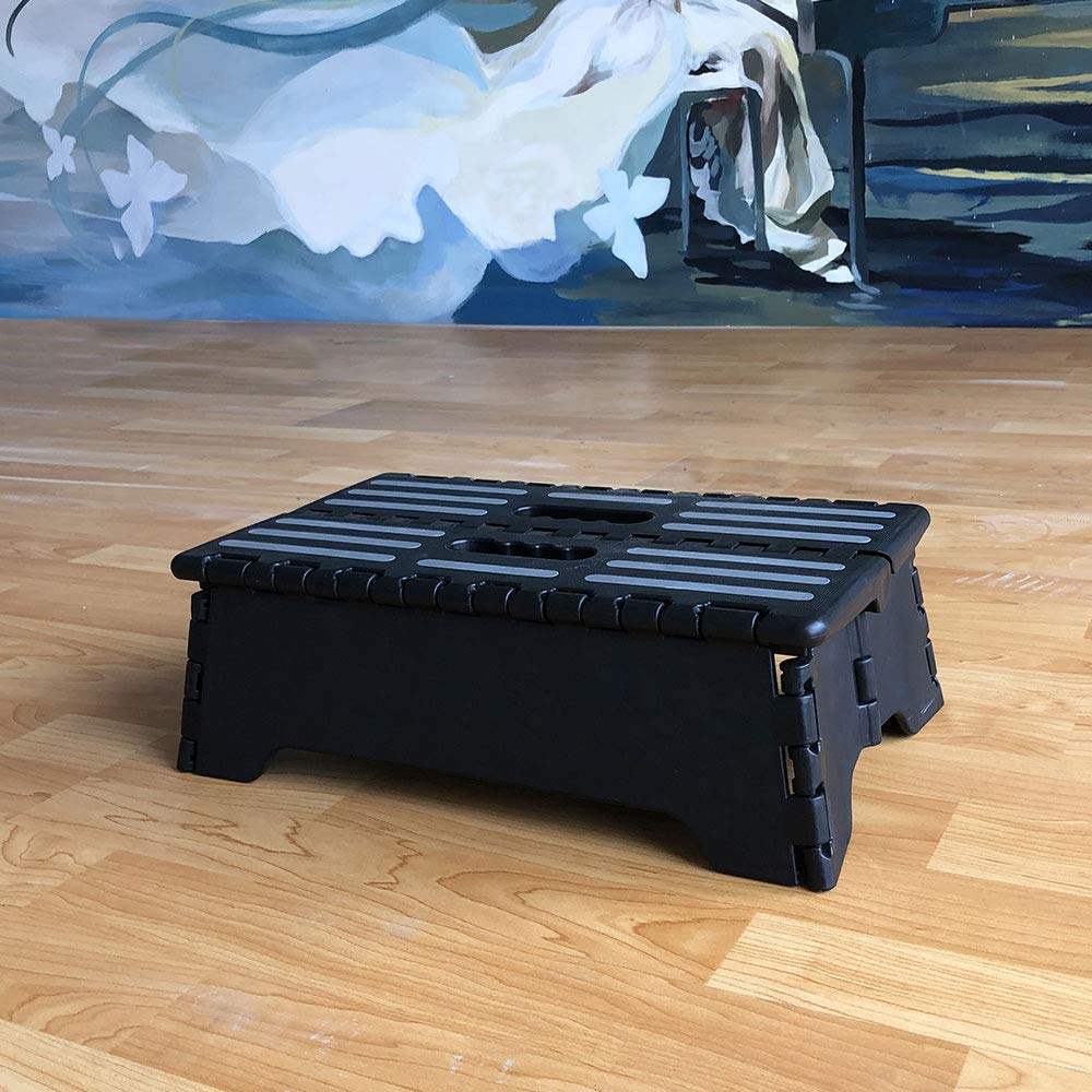 WeFaner 5-inch folding step folded-storage shows easy stowing in tight spaces.