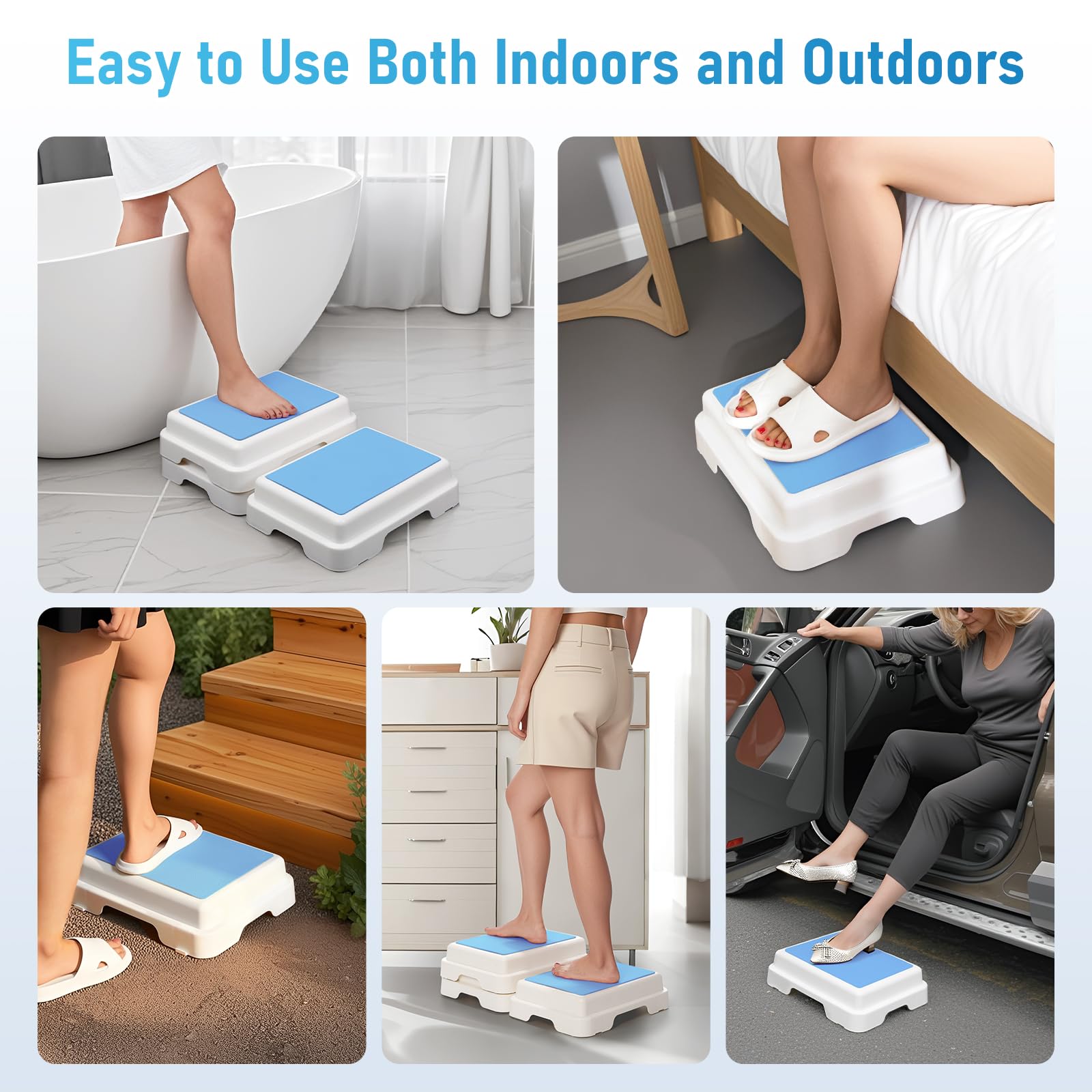 Wefaner bath step portable and stackable, easy to move and store.
