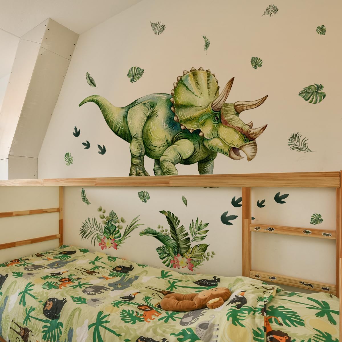 Wefaouse large dinosaur wall stickers easy peel remove emphasizes simple residue-free application
