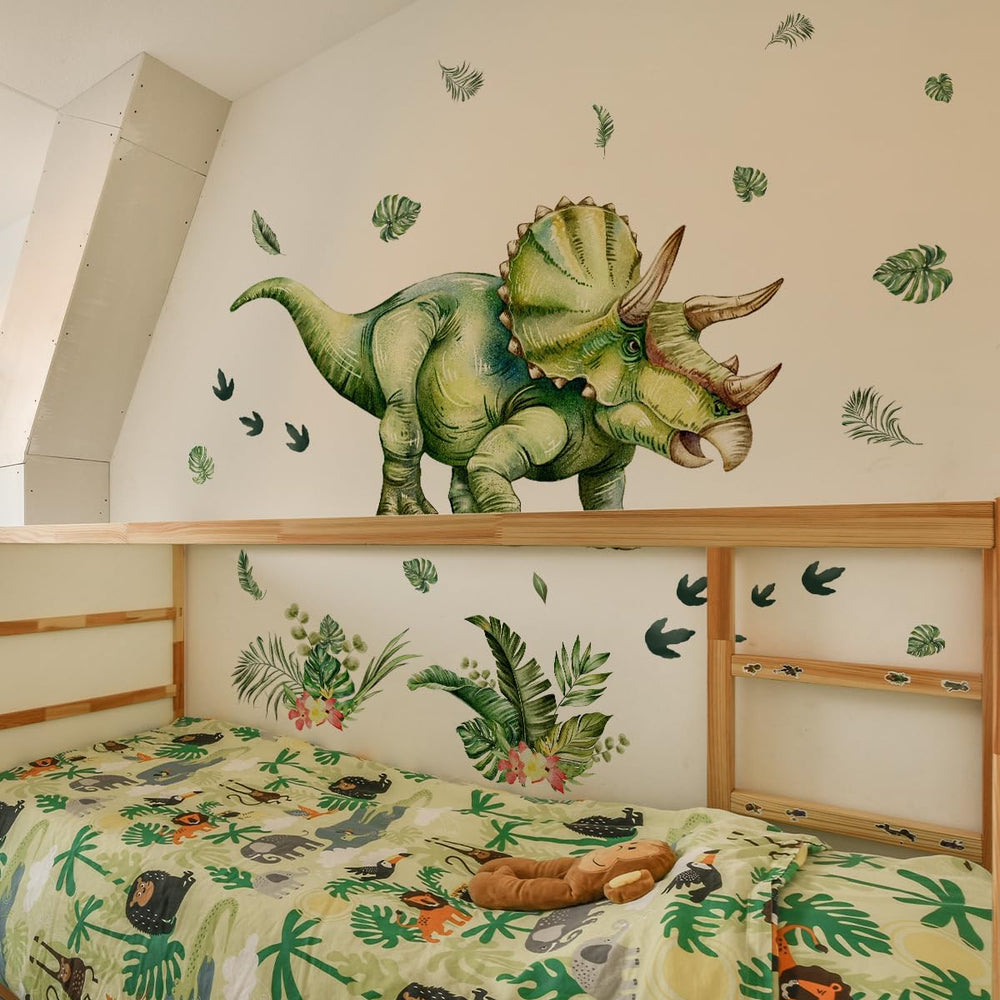 Wefaouse large dinosaur wall stickers easy peel remove emphasizes simple residue-free application
