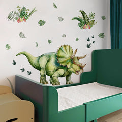 Wefaouse large dinosaur wall stickers plantain leaf detail adds playful nature accents in nurseries