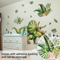 Wefaouse large dinosaur wall stickers two sheets enable flexible dramatic wall coverage