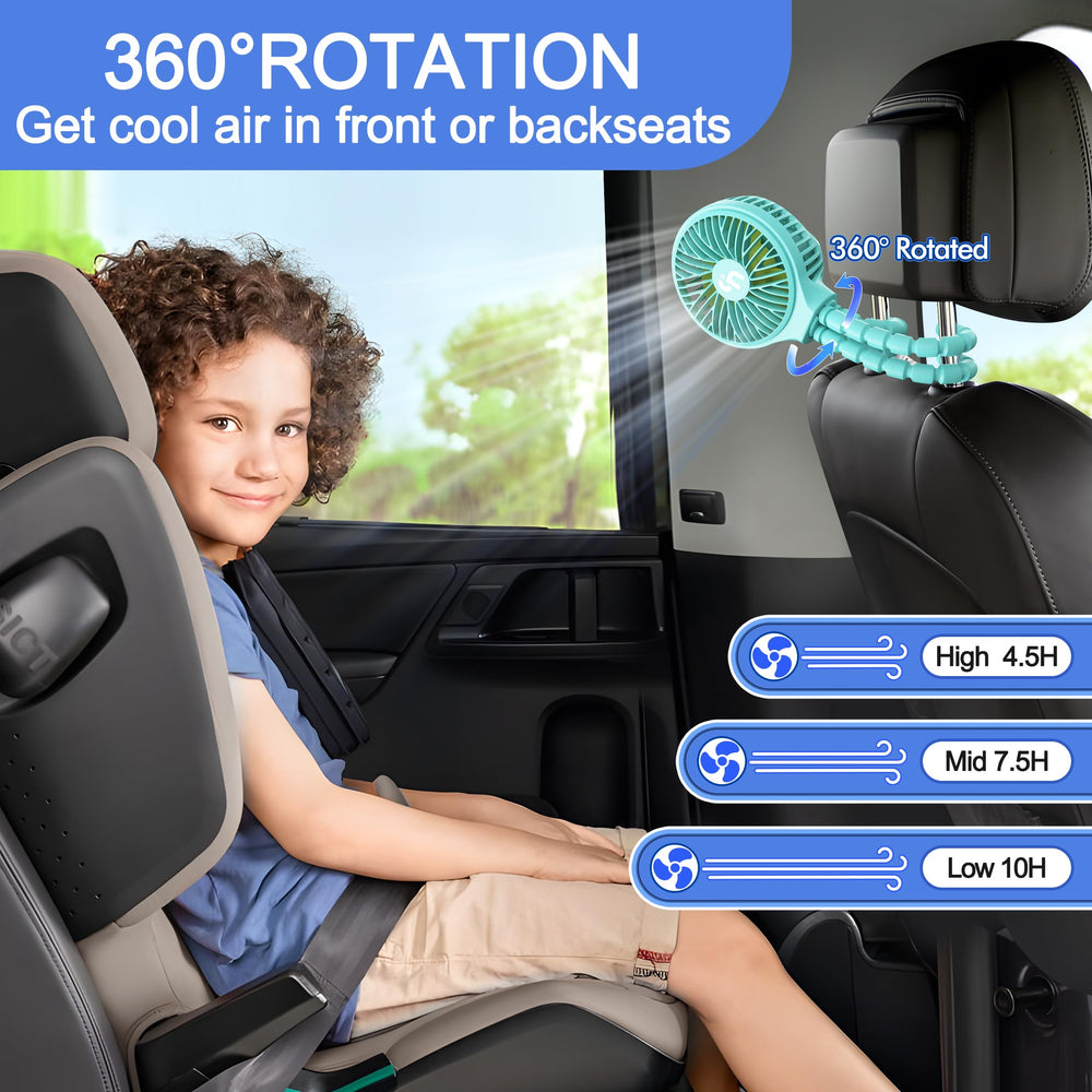 WEGA stroller fan supports USB or battery power for flexible use anywhere.