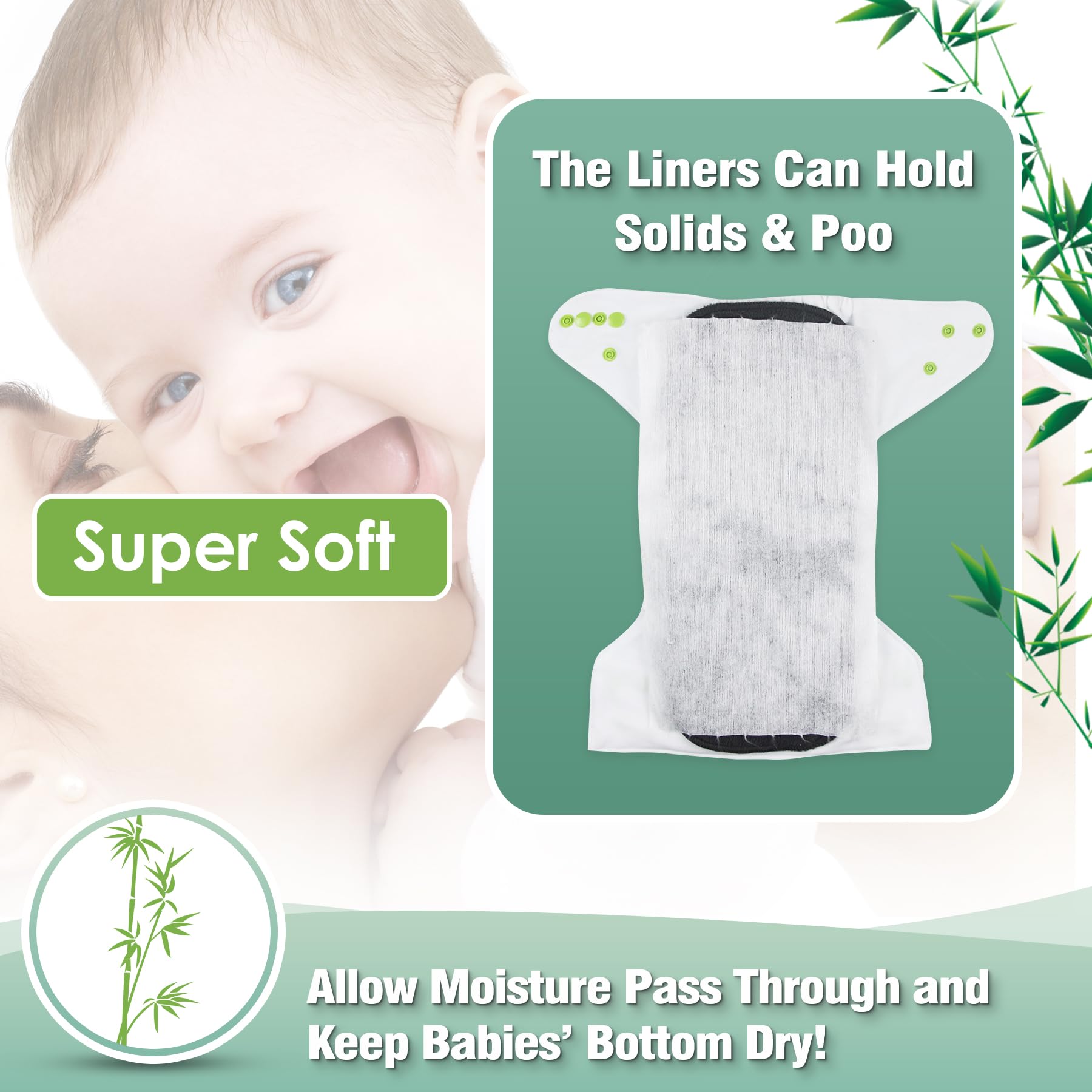 wegreeco cloth diaper liner into trash for mess-free clean-up.