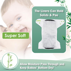 Wegreeco liner placed between baby bottom and diaper for mess containment.