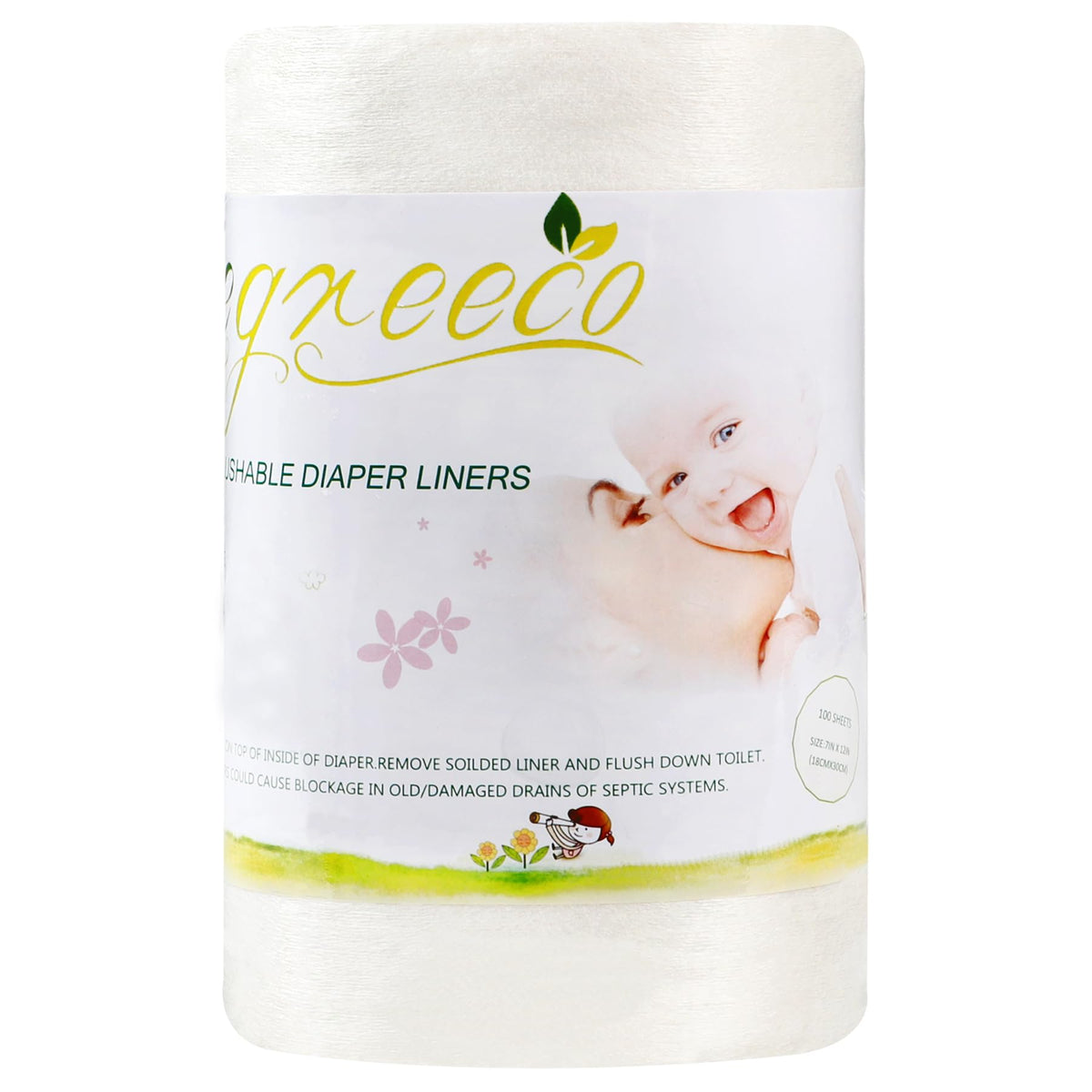 Wegreeco unscented diaper liners roll shown for quick changes and easy disposal.