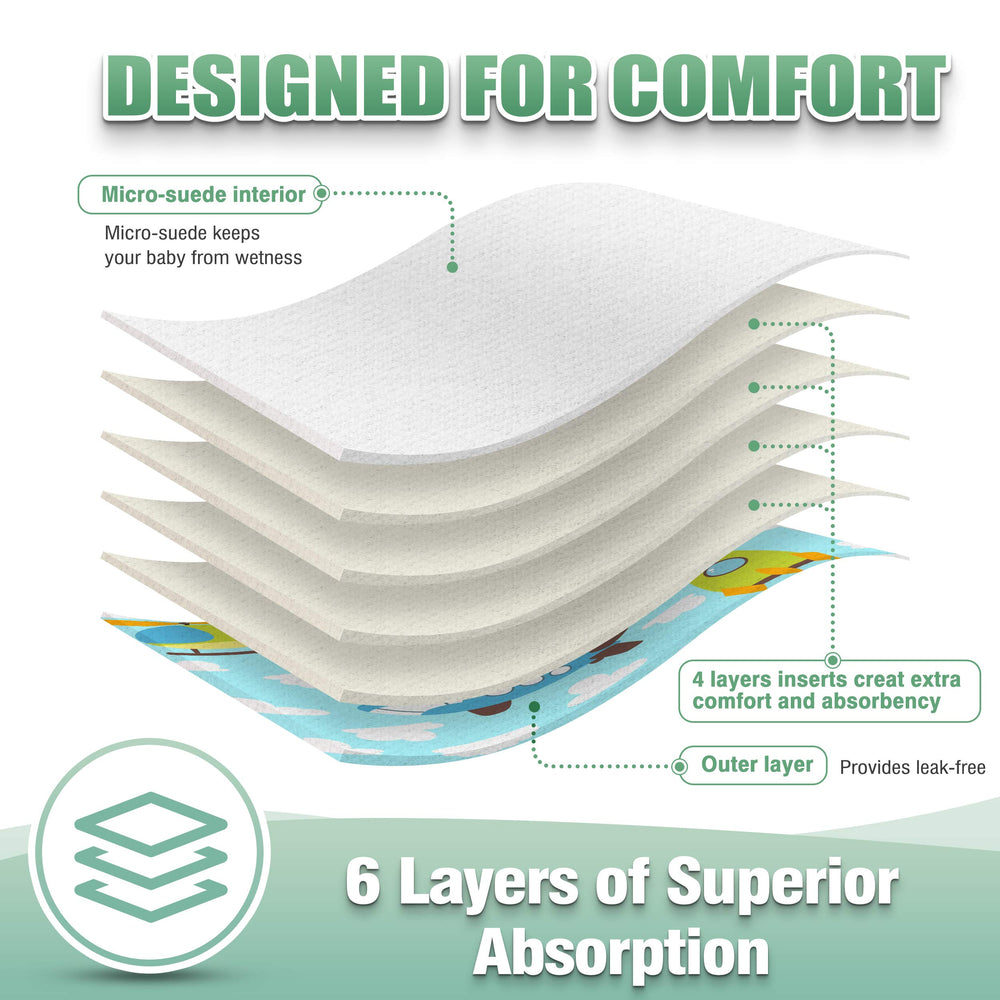 Wegreeco diaper with multiple snaps showing secure, adjustable closure.