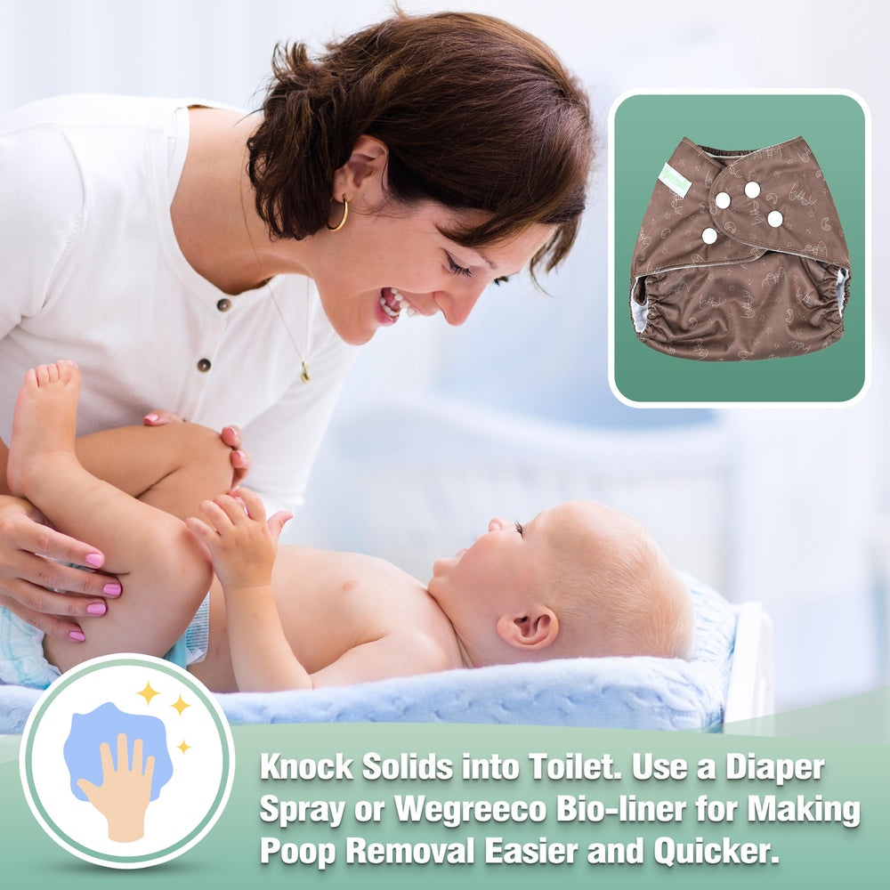 Wegreeco baby wearing cloth diaper for comfortable all-day use.