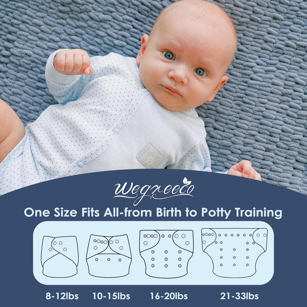 Wegreeco diaper inserts with multi-layer fabric for absorbent protection.