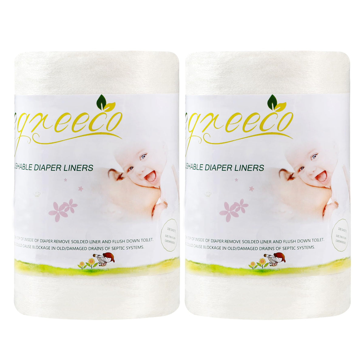 Wegreeco cloth diaper liners unscented roll closeup highlighting soft baby-safe material for comfort.