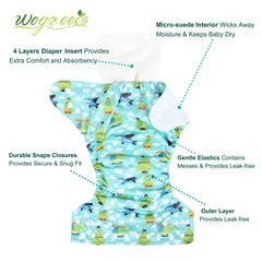 Wegreeco 6 inserts demonstrating enhanced absorbency and quick-dry fabric.