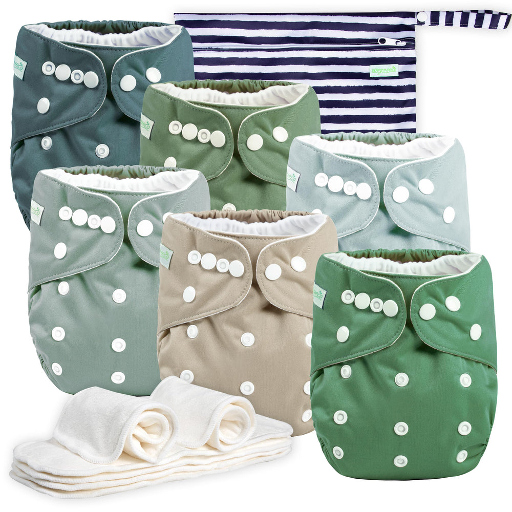 Wegreeco cloth diapers 6-pack with inserts offering all-in-one convenience for babies