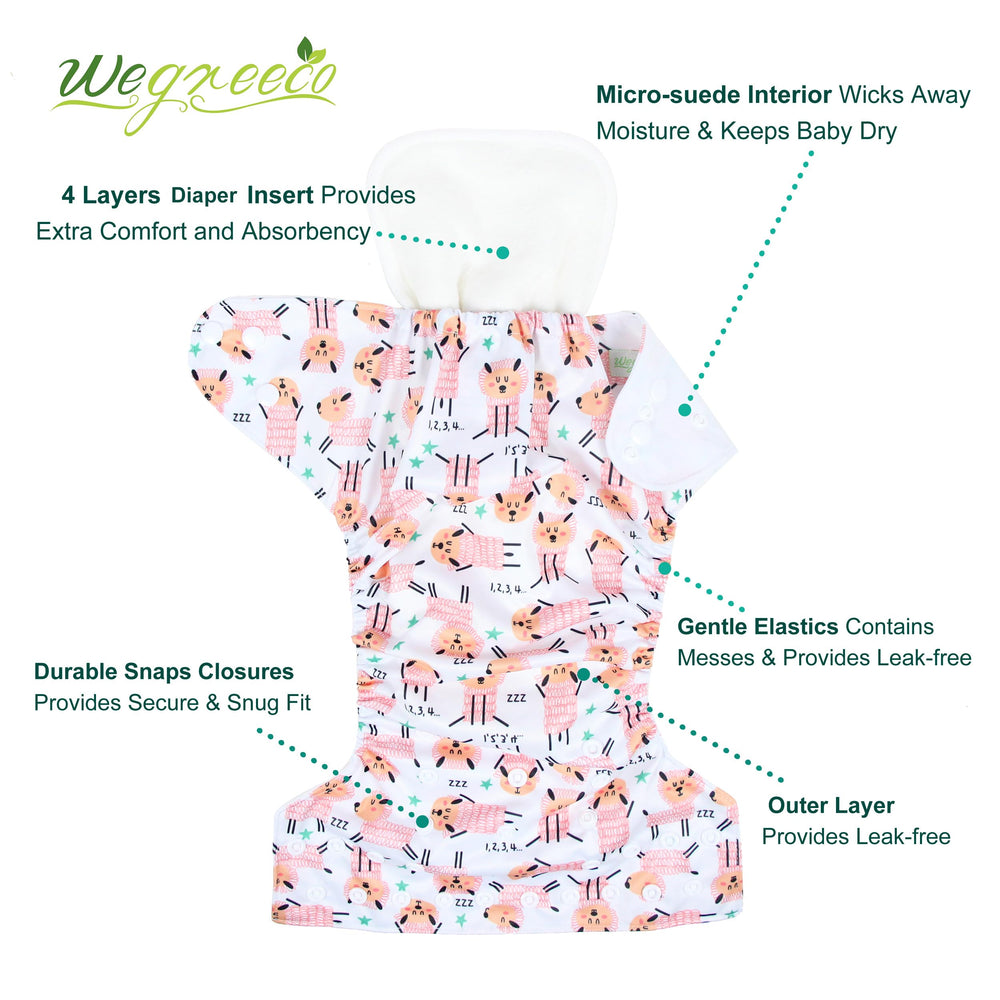 Wegreeco 6-pack inserts feature absorbent layers for quick moisture wicking.