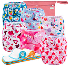 Wegreeco cloth diapers in colorful summer patterns with adjustable snaps for growing babies.