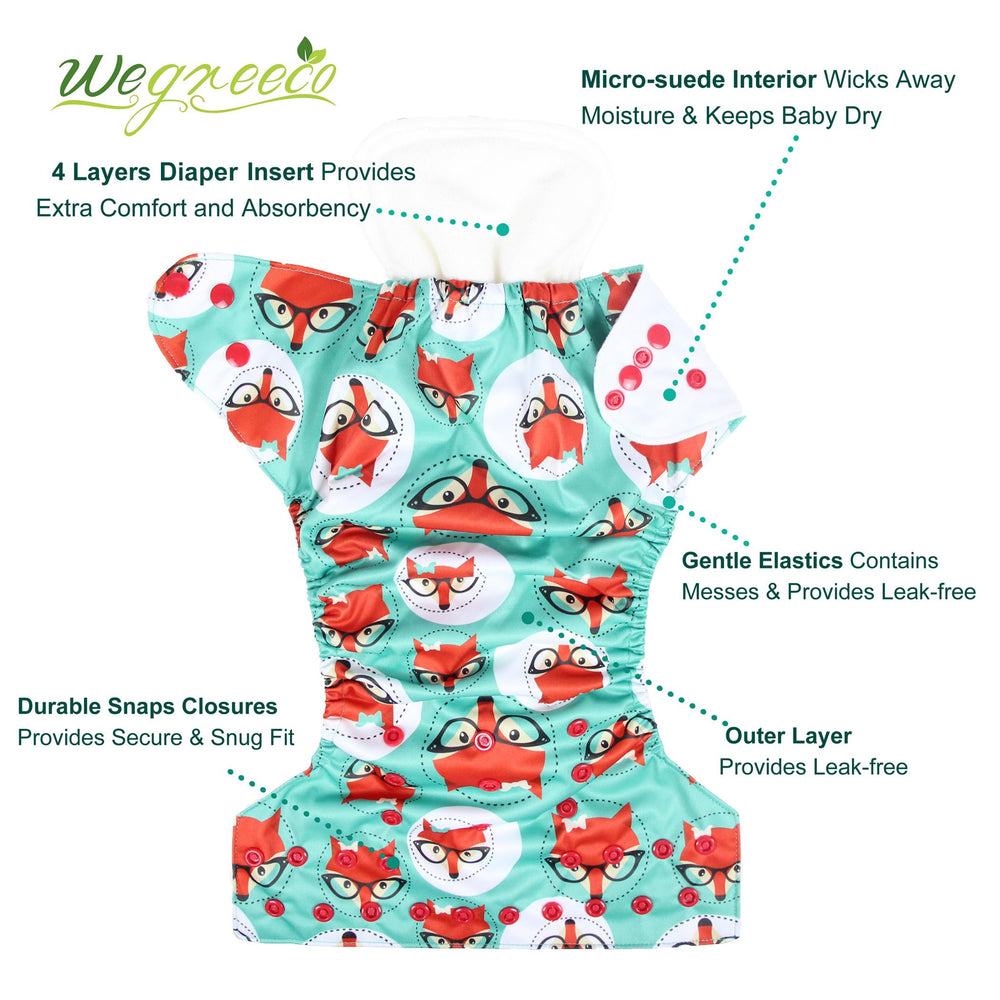 Wegreeco inserts four-layer absorbent for quick moisture wicking and comfort.