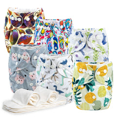 Wegreeco cloth diaper bloom pattern highlights vibrant print and comfortable fit.