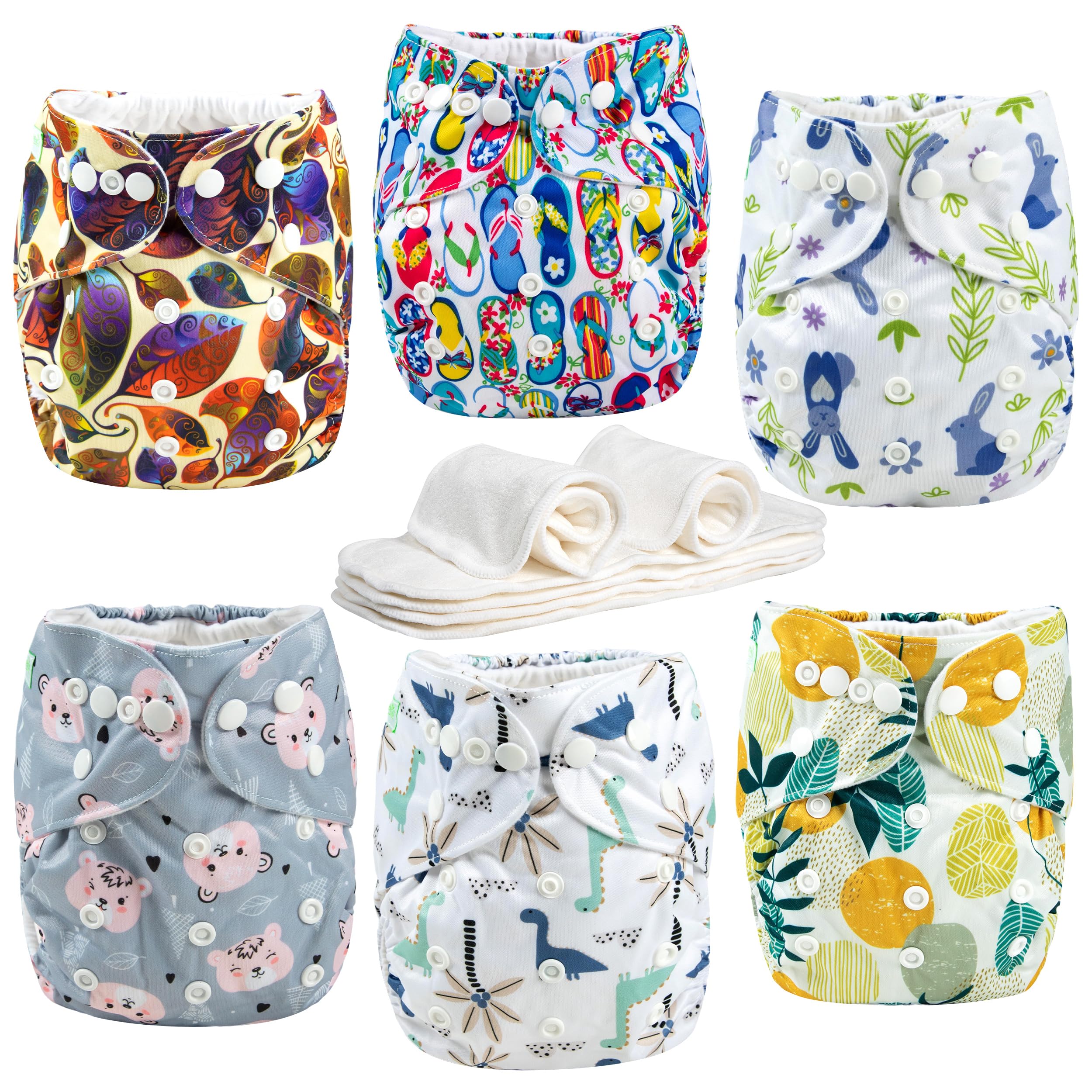 Wegreeco cloth diaper sky pattern shows soft feel and easy changes.