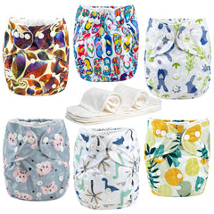 Wegreeco cloth diaper sky pattern shows soft feel and easy changes.