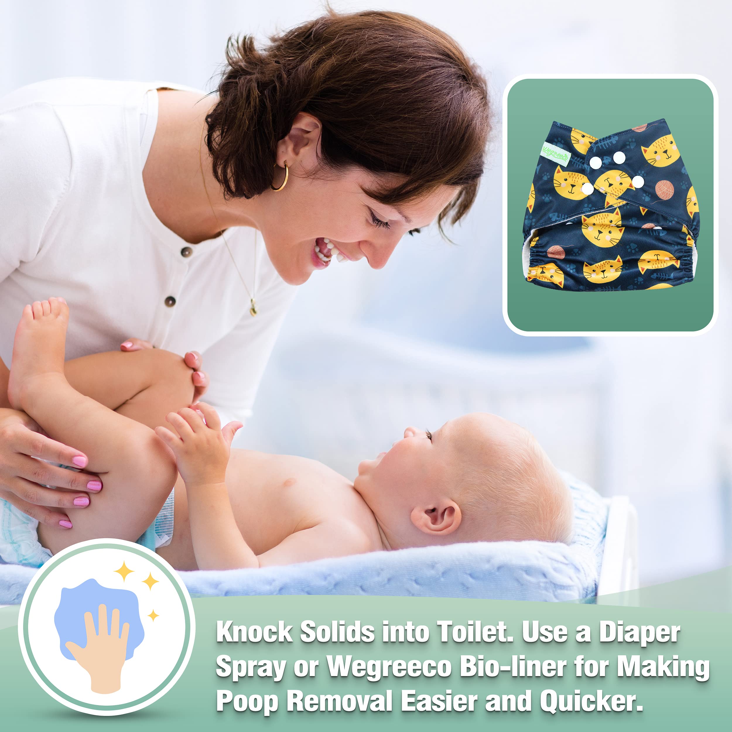 Wegreeco Dinosaur outer fabric delivers breathable, leak-protective performance for sensitive skin.