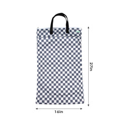 Wegreeco checkerboard grey wet bag features leak-free PUL fabric for mess-free transport.