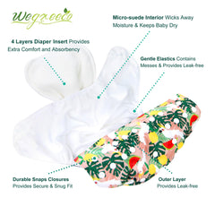 Wegreeco inserts with 4 layers provide reliable absorbency to keep baby dry.