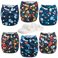 Wegreeco Monster Style diaper pack back view shows adjustable snaps for growing babies.