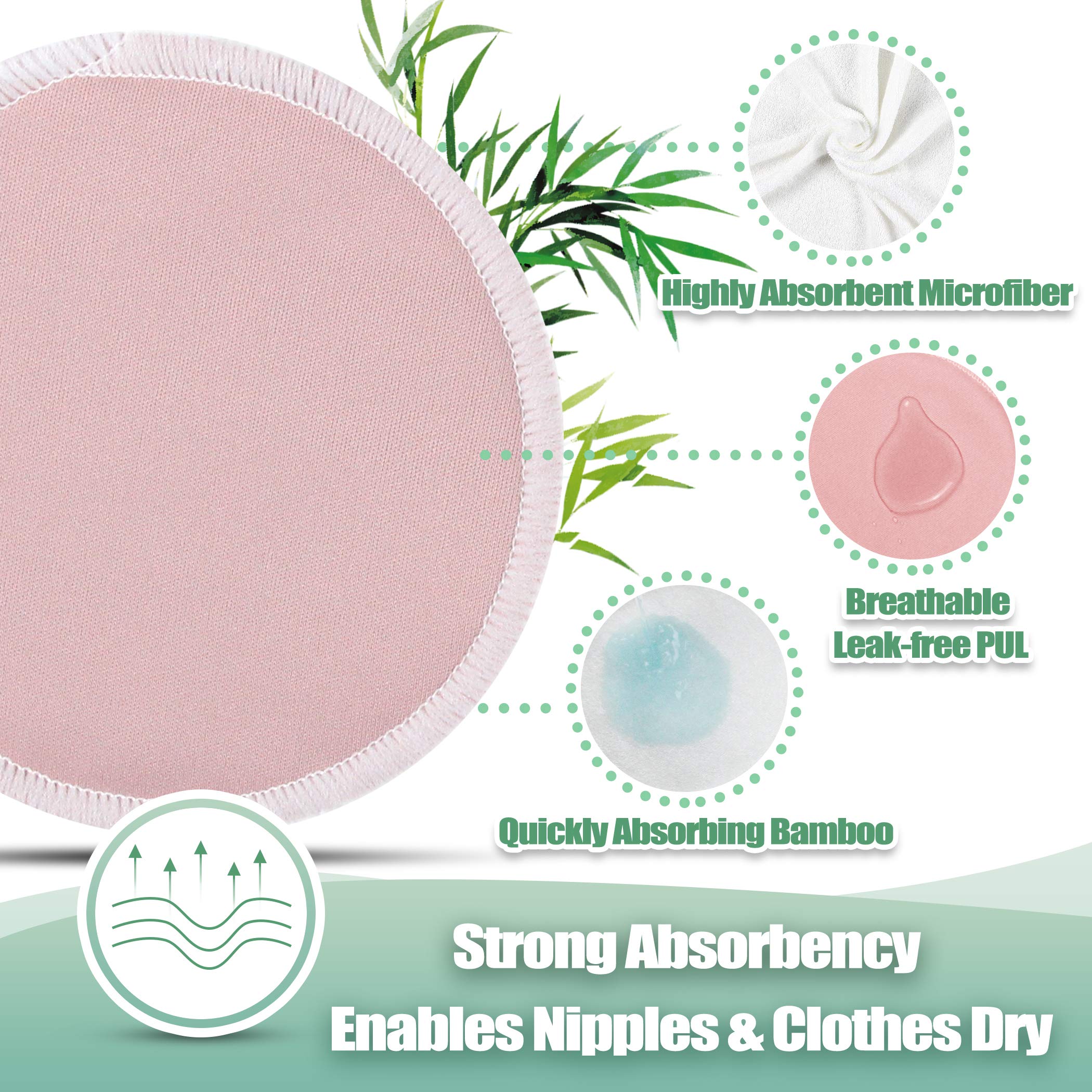 Wegreeco nursing pads outer layer TPU lamination keeps moisture away from clothing.