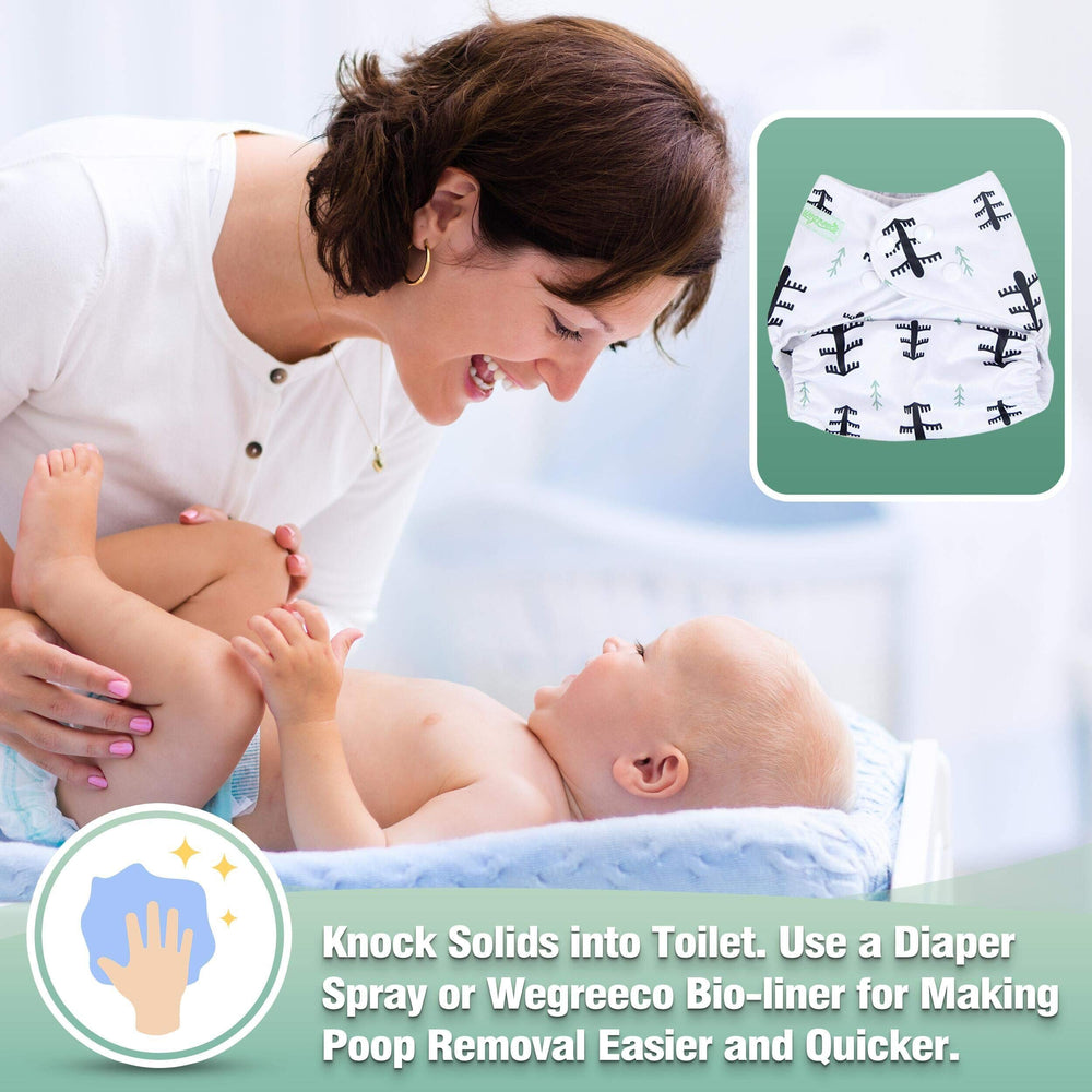 Wegreeco one-size adjustable diaper with three snap rows fits newborn to toddler