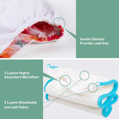 Wegreeco one-size-snaps demonstrate adjustable fit from newborn to toddler.