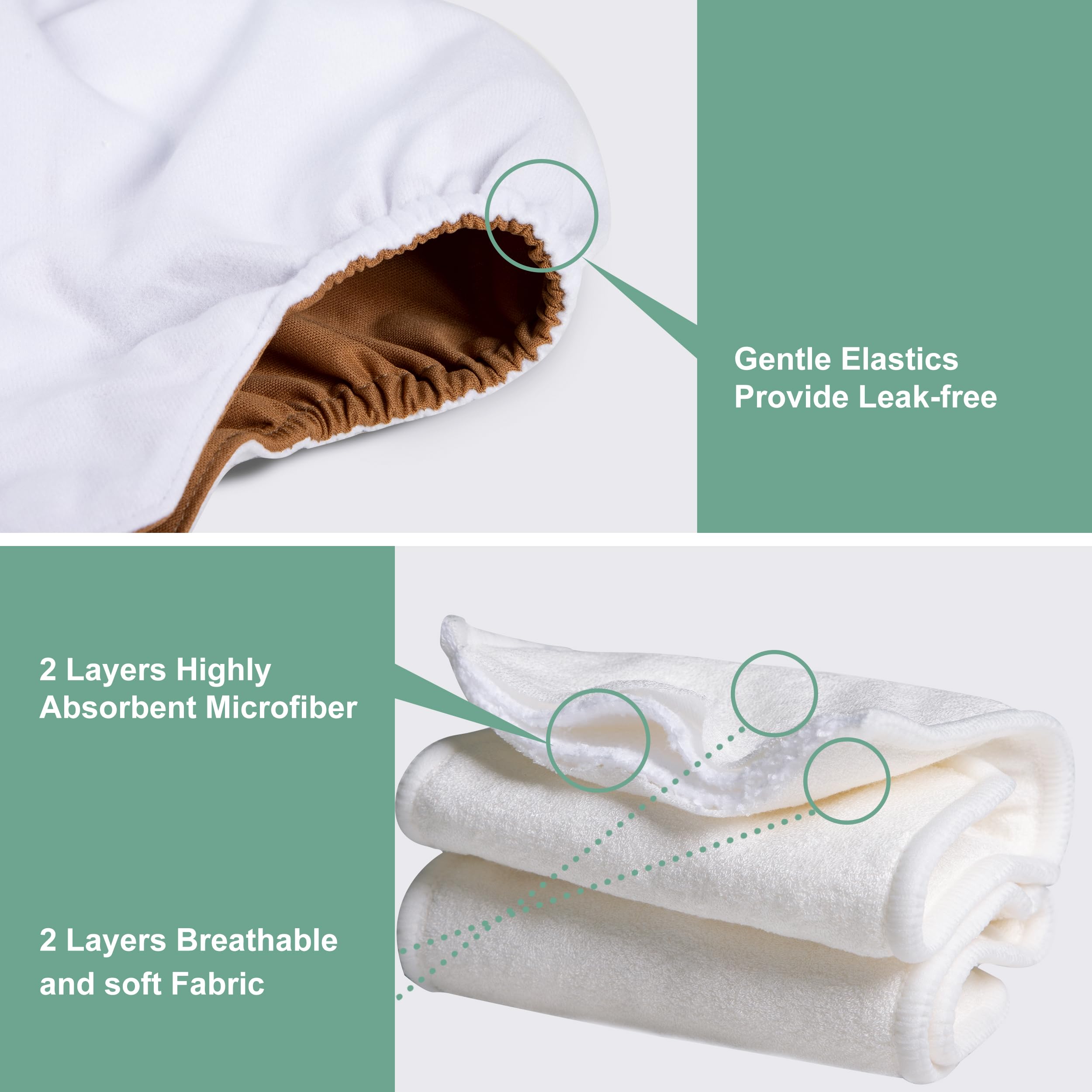 Wegreeco one-size diaper with snaps adjusts as baby grows for multiple stages.