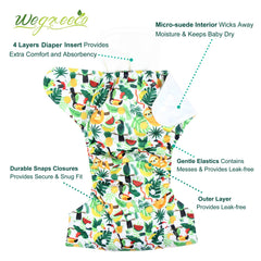 Wegreeco-patterned-prints-fruits-animals showcase cute designs for both boys and girls.