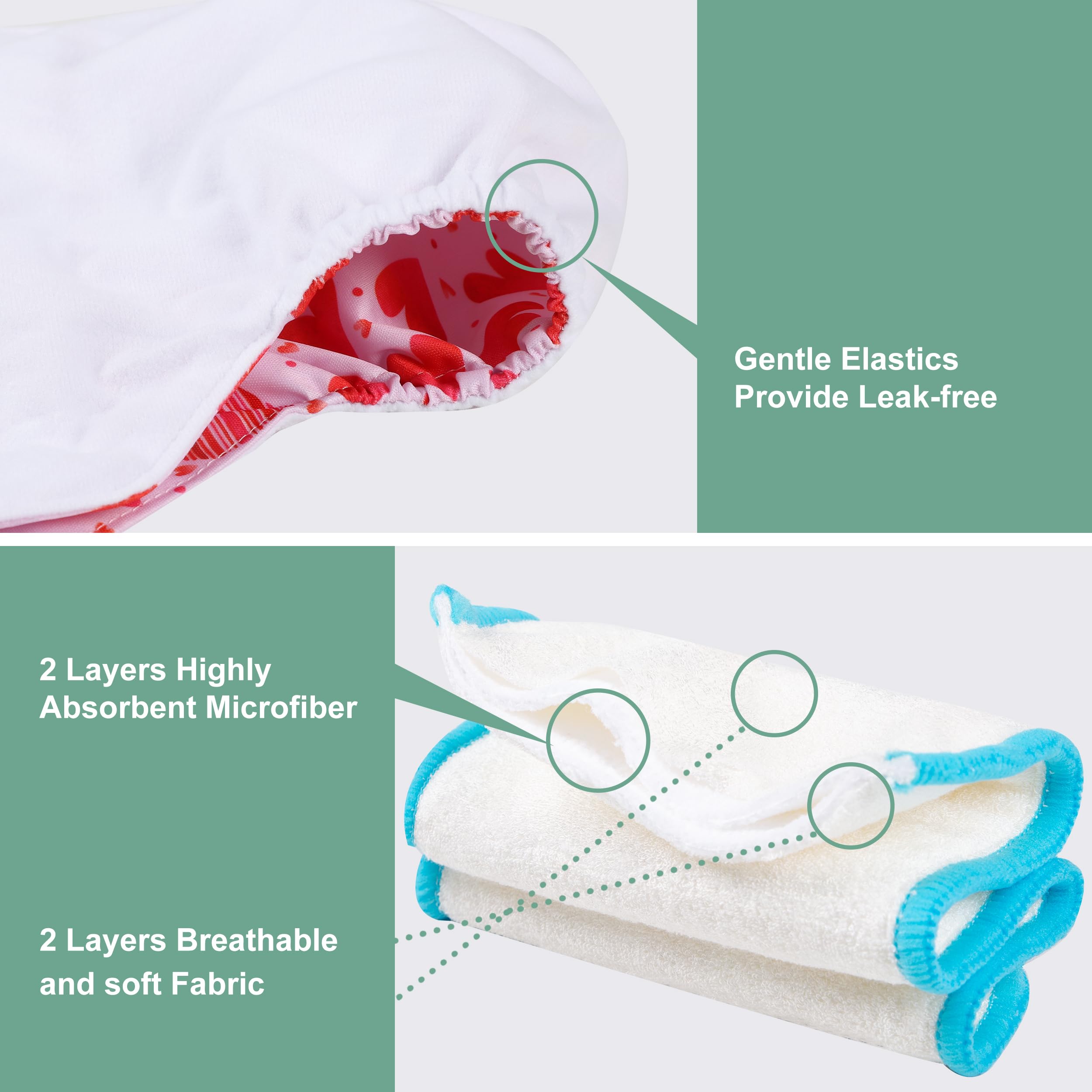 Wegreeco breathable PUL outer with leg gusset to help prevent leaks.